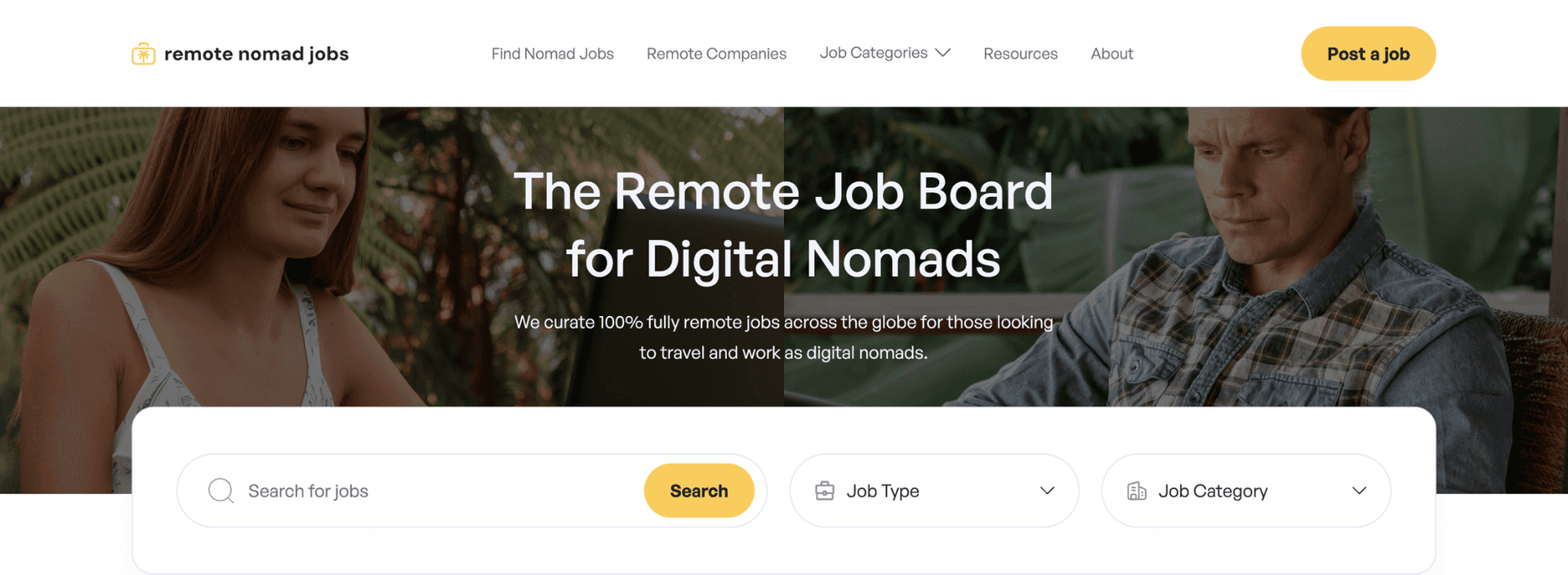 Remote Nomad Jobs Website Preview